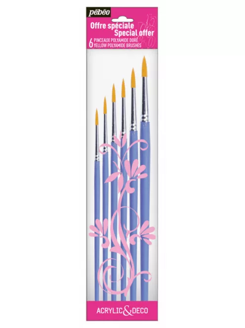 Ecsetkészlet Pébéo 6 db kerek