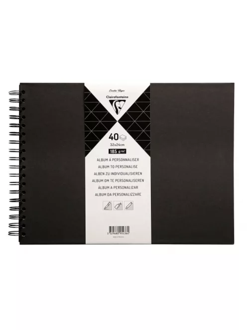 Album kemény táblákkal 21x16cm Fekete