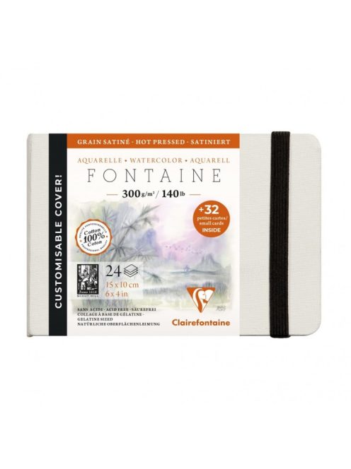 Fontaine akvarell füzet 10x15cm forró préselt 300g