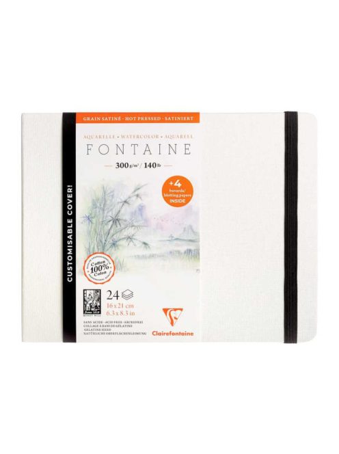 Fontaine akvarell füzet 21x16cm forró préselt 300g