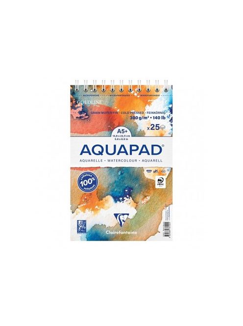 Akvarell tömb Goldline A5 300g, spirálkötésű