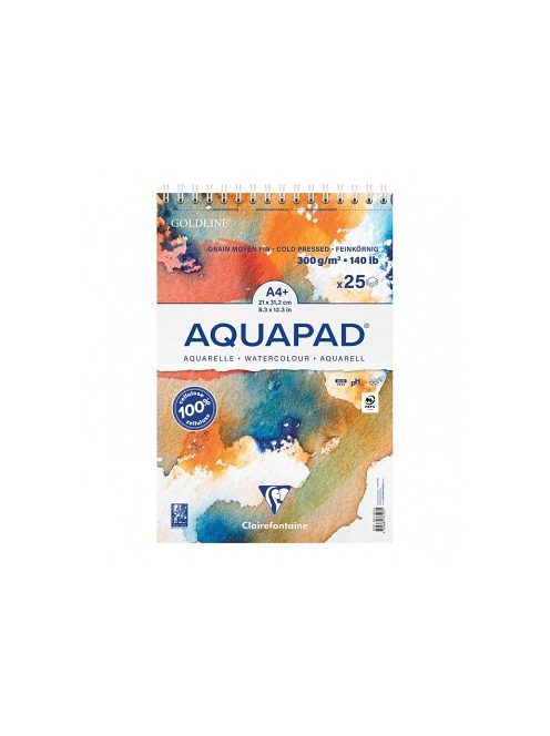 Akvarell tömb Goldline A4 300g, spirálkötésű