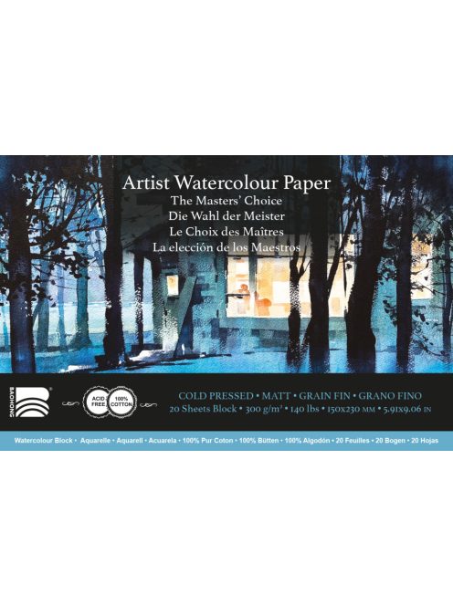 Akvarell tömb Baohong Masters 15x23cm cold pressed 300g