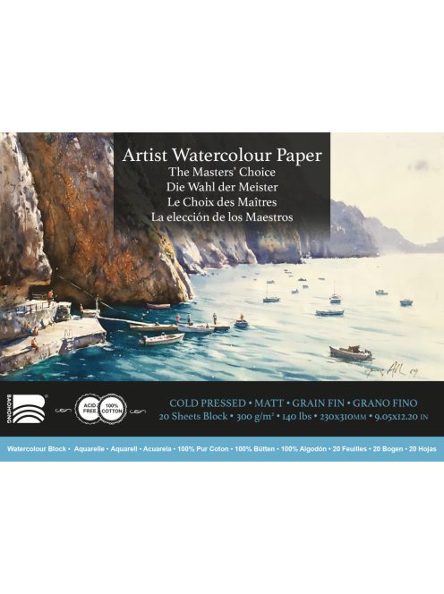Akvarell tömb Baohong Masters 23x31cm cold pressed 300g