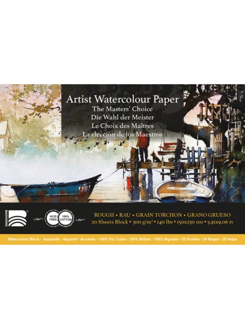 Akvarell tömb Baohong Masters 15x23cm durva 300g