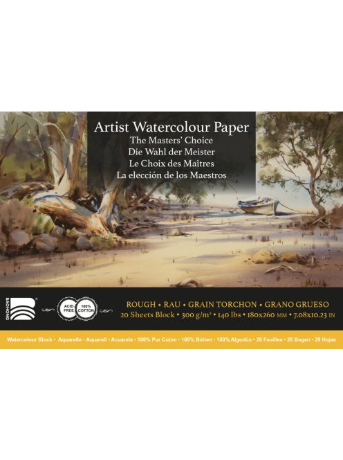 Akvarell tömb Baohong Masters 18x26cm durva 300g