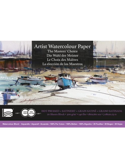 Akvarell tömb Baohong Masters 18x26cm hot pressed 300g