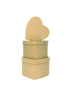 3 szív alakú dobozból álló készlet