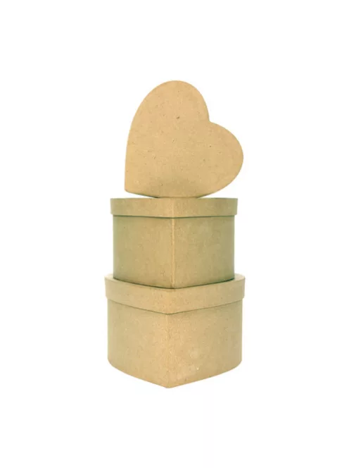 3 db szív alakú doboz készlet