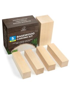 Hársfa fafaragó kockák készlet, 5 db BeaverCraft