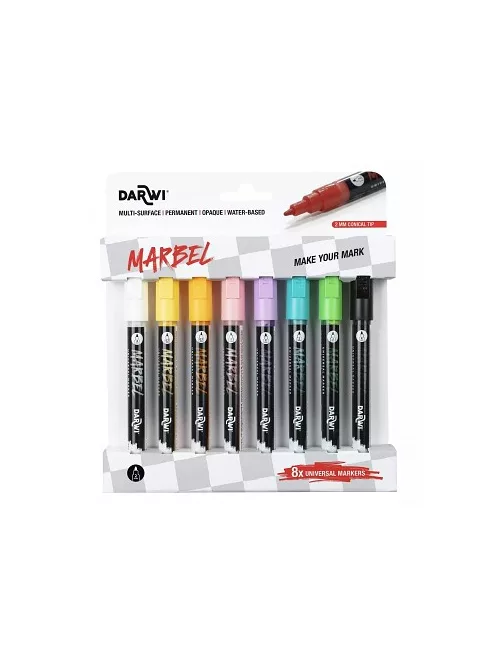 Marbel akril marker készlet 8 db 2mm – Pastel