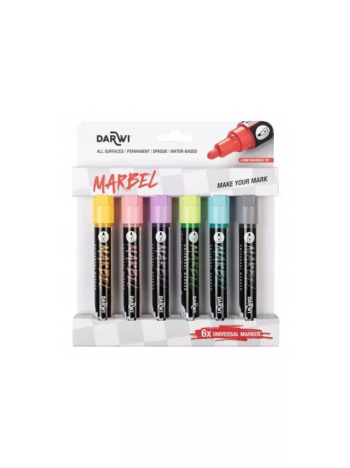 Marbel akril marker készlet 6 pcs 4mm – Pastel