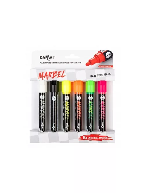 Marbel akril marker készlet 6 pcs 4mm – Fluo