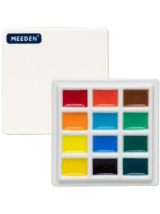Porcelain palette square 12 wells 9x9cm with lid
