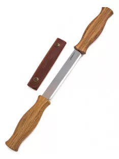   Carving drawknife 3 mm with oak handle and leather sheath BeaverCraft