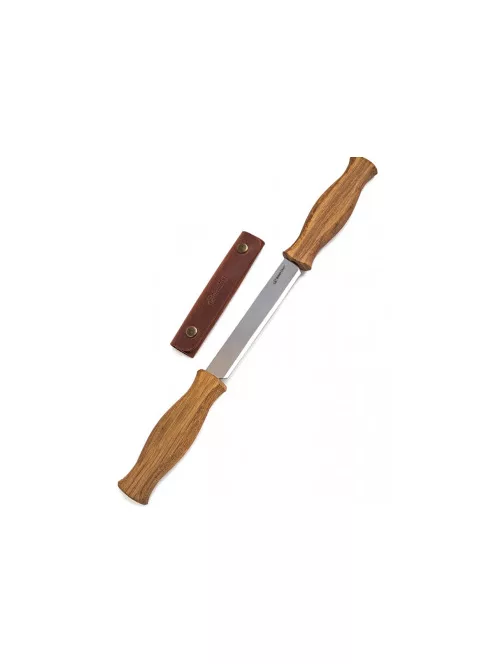 Carving drawknife 3 mm with oak handle and leather sheath BeaverCraft