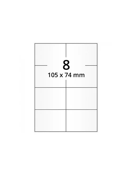 Öntapadós PE cimkék 105×74 mm, 800 lap