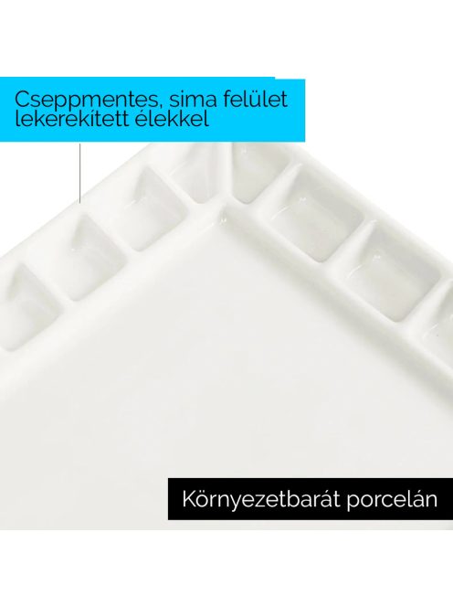 Porcelán paletta téglalap alakú 18 mélyedés 14x20cm