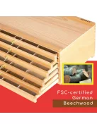 Fa tároló doboz 6 fiókkal, természetes bükk 25x40cm