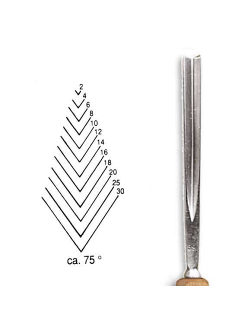 Stubai V-alakú véső 75° 5539 – szélesség 6 mm