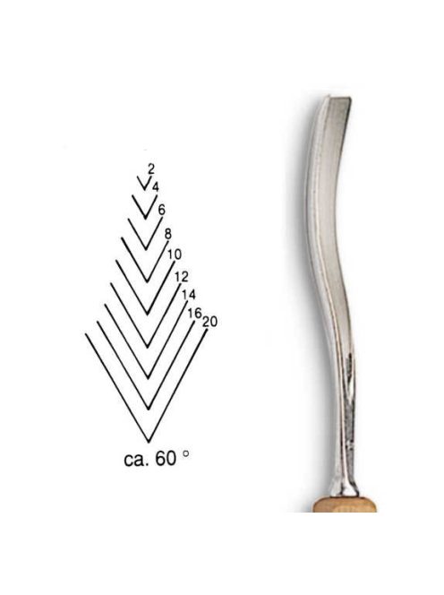 Stubai V-alakú véső 60° 5542 – szélesség 2 mm