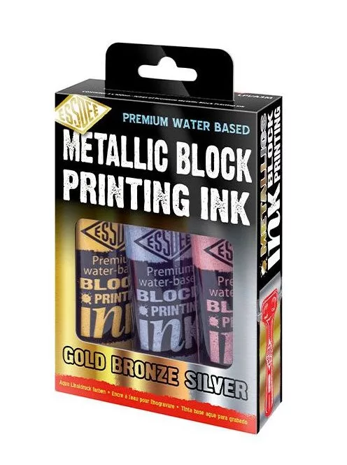 Linómetszet festék készlet Essdee Premium 3x100ml fémes