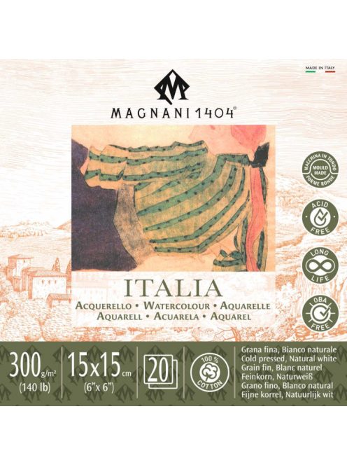 Akvarell tömb Magnani Italia 15x15cm 300g 100% pamut