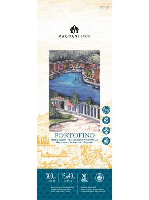 Akvarell tömb Magnani Portofino 15x40cm 300g 100% pamut
