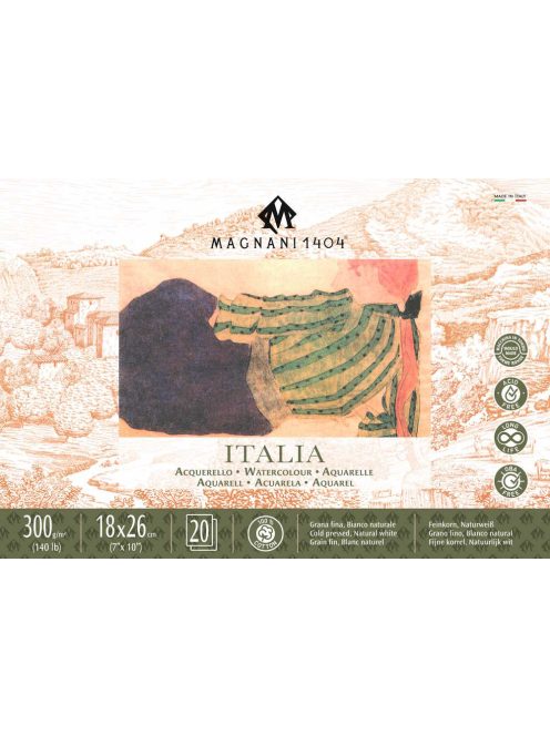 Akvarell tömb Magnani Italia 18x26cm 300g 100% cotton