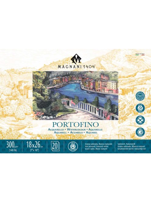 Akvarell tömb Magnani Portofino 18x26cm 300g 100% cotton