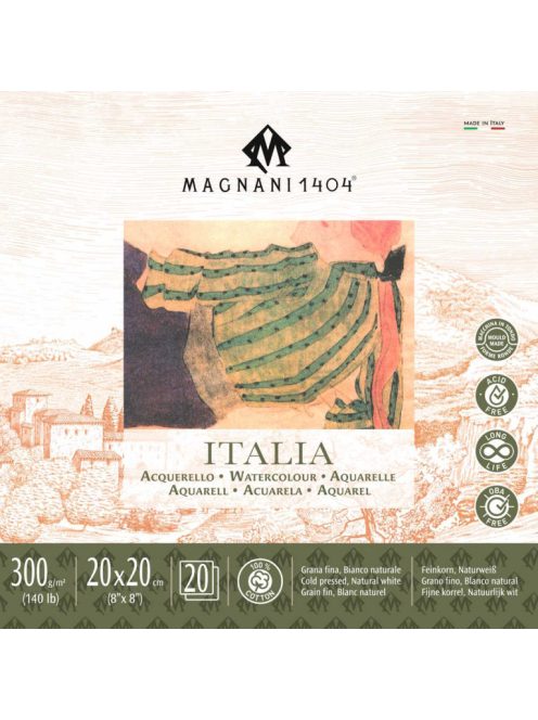 Akvarell tömb Magnani Italia 20x20cm 300g 100% cotton