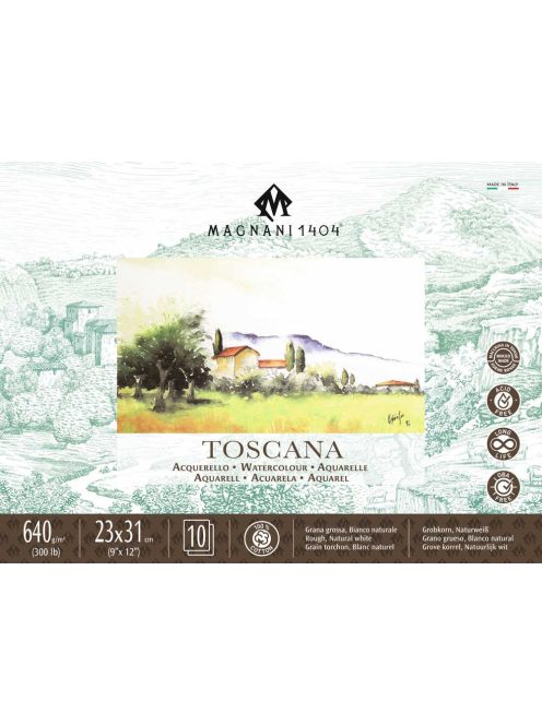 akvarell pad Magnani Toscana 23x31cm 640g 100% cotton