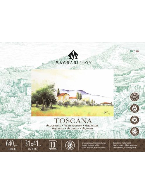 akvarell pad Magnani Toscana 31x41cm 640g 100% cotton