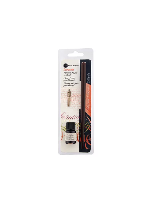 Calligraphy set Manuscript Round Hand with sepia ink