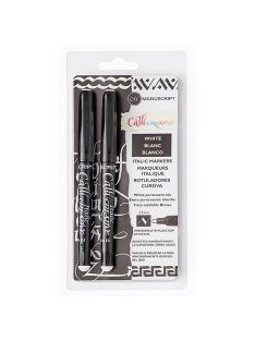 Kalligrafikus fehér filctollkészlet, Manuscript, 2 db