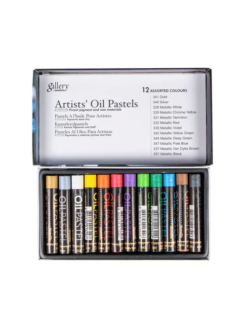 Set of Mungyo oil pastels 12 pcs - Metallic shades