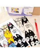 Pamut táska motívummal festéshez 38x42cm - Cats