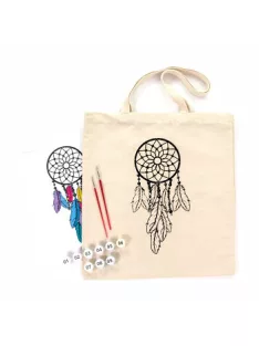 Pamut táska motívummal festéshez 38x42cm - Dream catcher