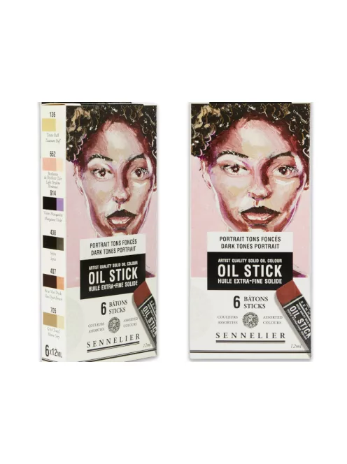 Sennelier oil stick set of 6 pcs – Sötét tones portrait