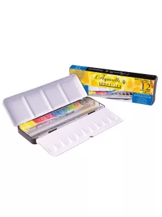 Akvarellfesték készlet Sennelier 12 db + 12 üres szilke