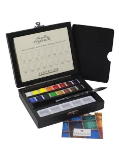 Sennelier 16 darabos akvarellfesték készlet, fadobozban