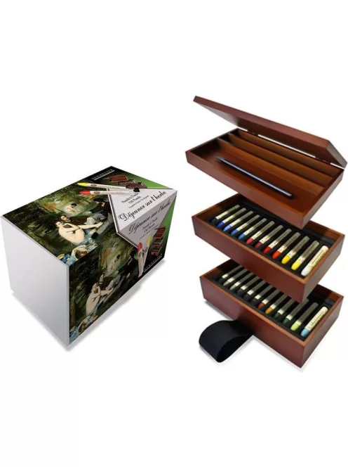 Olajpasztell készlet Sennelier 24 db fa dobozban