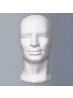 Polystyrene male head model, height 31cm