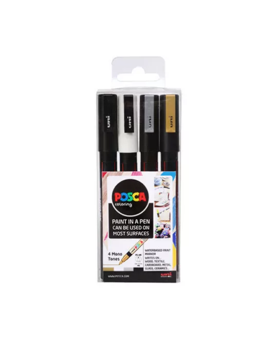 Akril marker készlet Uni Posca 0.7mm 4 db alapszín