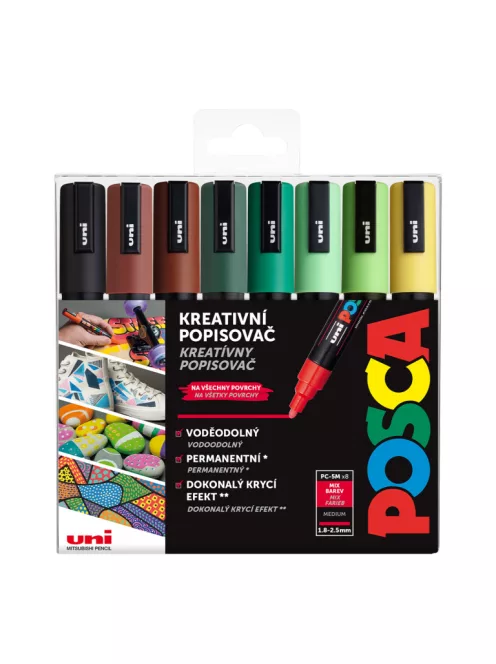 Set of acrylic markers Uni Posca 5M 1.8-2.5mm 8pcs Earth
