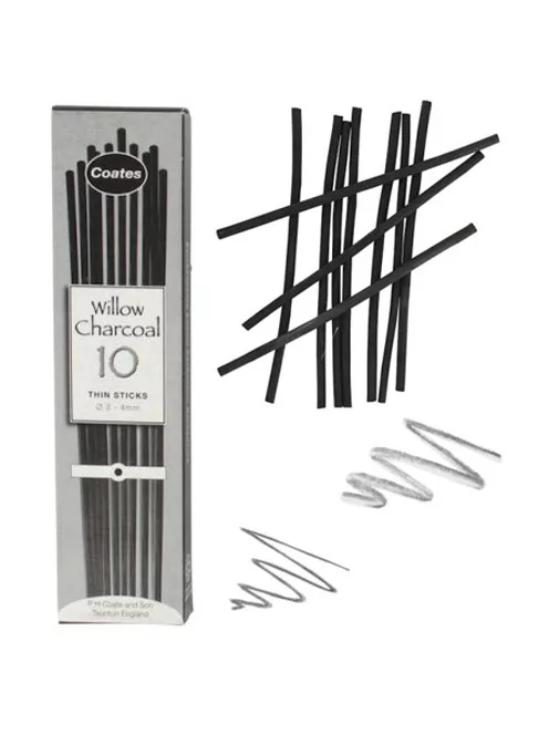 természetes charcoal Coates 10 pcs thin 3-4 mm