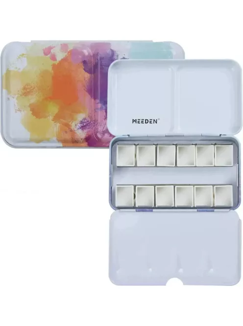 akvarell metal tin Meeden 12 pcs colored