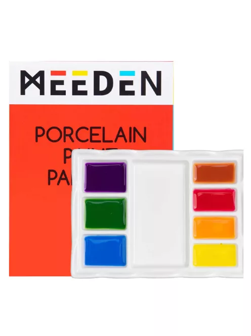 Porcelán paletta téglalap alakú 8 mélyedés 13x18cm