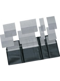 Acél fésűkészlet tokban, 12 db