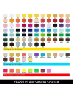 Large set of Meeden acrylic paints 100x12ml